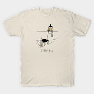 Lighthouse John 8:12 simple design T-Shirt